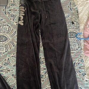 Juicy Couture Kids Black Velour Pants
